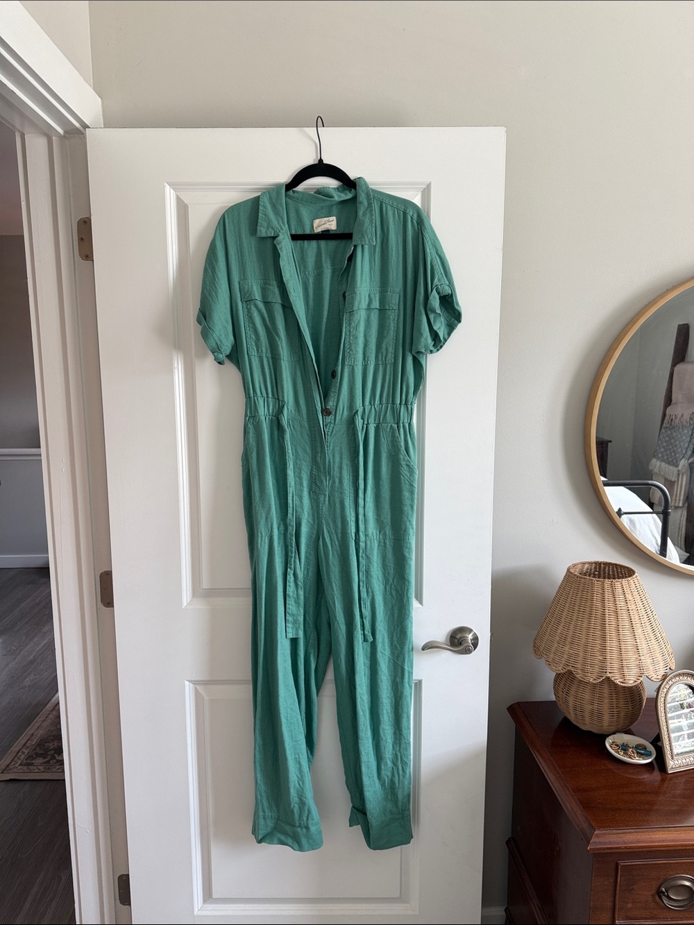 Universal Thread Teal Short-Sleeve Utility Jumpsuit